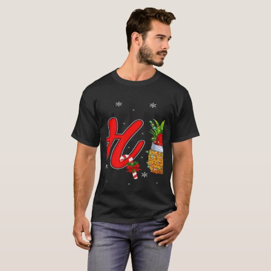 Xmas Lights Pineapple Ho3 Ho Ho Ho Pineapple Chris Tシャツ (正面フル)