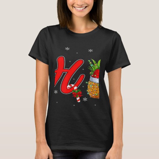 Xmas Lights Pineapple Ho3 Ho Ho Ho Pineapple Chris Tシャツ (正面)