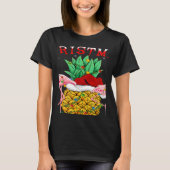 Xmas Lights Santa Flamingo Pineapple Merry Christm Tシャツ (正面)