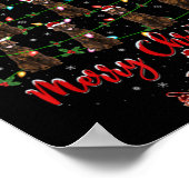 Xmas Lights Santa Irish Setter Dog Christmas Tree ポスター (角)