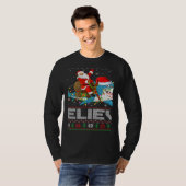 Xmas Lights Shark Believe Ugly Santa Riding Shark  Tシャツ (正面フル)