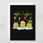 Xmas Lights Three Reindeer Santa Elf Tennis Balls シーズンカード (正面/裏面)