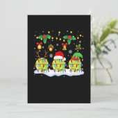 Xmas Lights Three Reindeer Santa Elf Tennis Balls シーズンカード (スタンド正面)