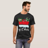 Xmas Lights Tree Santa Flamingo Red Truck Merry Ch Tシャツ (正面フル)
