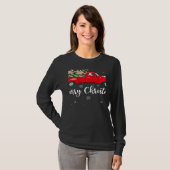 Xmas Lights Tree Santa Ride Flamingo Red Truck Chr Tシャツ (正面フル)