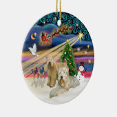Xmas Magic - ウィートテリア（2匹） セラミックオーナメント (右)