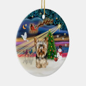 Xmas Magic - ヨークシャーテリア 17 セラミックオーナメント (右)