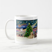 Xmas Magic-Cairn Pair-wheatn+brindle コーヒーマグカップ (左)