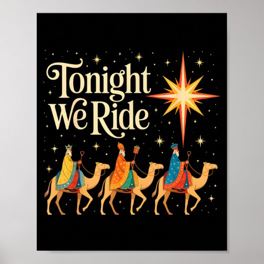 Xmas Men Women Nativity Three Wise Men Tonight We  ポスター (正面)