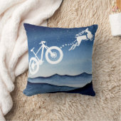 Xmas Mountain Bike Reindeer Christmas Star Night  クッション (ブランケット)