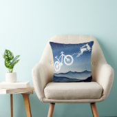 Xmas Mountain Bike Reindeer Christmas Star Night  クッション (椅子)