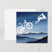Xmas Mountain Bike Reindeer Christmas Star Night  シーズンカード (正面/裏面)