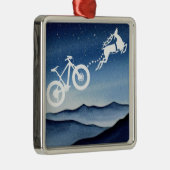 Xmas Mountain Bike Reindeer Christmas Star Night  メタルオーナメント (右)