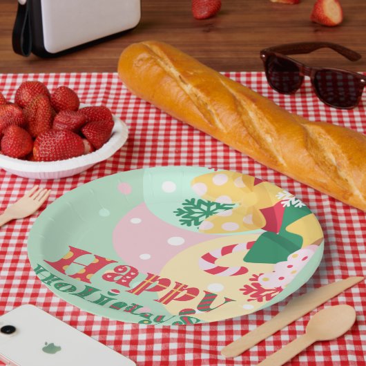 xmas office party supplies ペーパープレート (ピクニック)