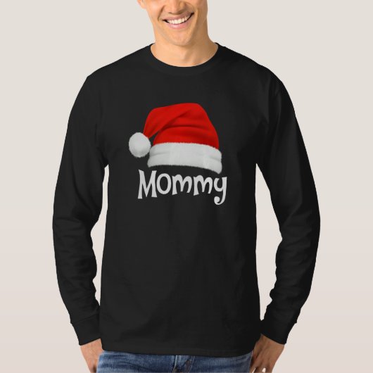 Xmas Pajama Group Matching Mommy Christmas Hat Tシャツ (正面)