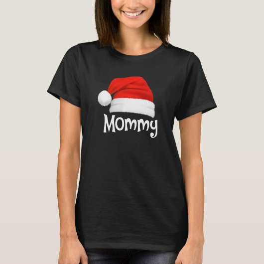 Xmas Pajama Group Matching Mommy Christmas Hat Tシャツ (正面)