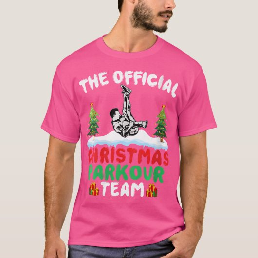 Xmas Parkour Team - Funny Freerunning Parkour Chri Tシャツ (正面)