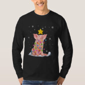 Xmas Pig Animals  Christmas Tree Lights Tシャツ (正面)