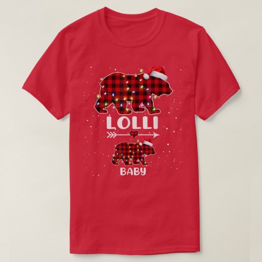 Xmas Plaid Bear Lolli Baby Polar Pregnancy Announc Tシャツ (デザイン正面)