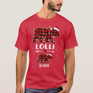 Xmas Plaid Bear Lolli Baby Polar Pregnancy Announc Tシャツ
