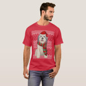 Xmas Polish Lowland Sheepdog Santa Claus Hat Ugly  Tシャツ (正面フル)