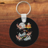 Xmas Pug Sledge Christmas Sledge Santa Dog T Shirt キーホルダー (正面)