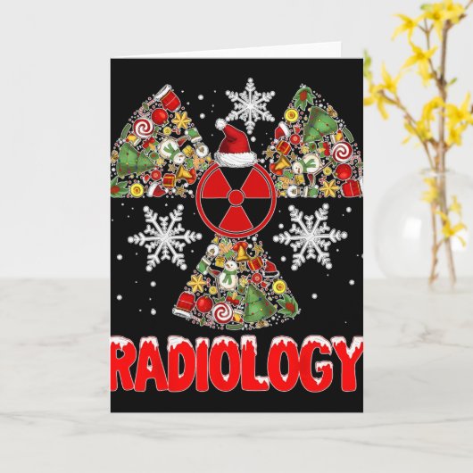 Xmas Radiology Christmas Radiologist Xray Tech Cut カード (黄色い花)