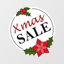 Xmas Sale Sticker - Holiday Window Cling ウィンドウサイン