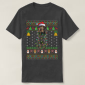 Xmas Santa Hat German Wirehaired Pointer Dog Ugly  Tシャツ (デザイン正面)