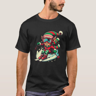 Xmas Ski squad team ski lovers Skier Elf skiing Ch Tシャツ