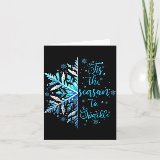 Xmas Snowflake Tis The Season Cozy Season Merry Ch カード (正面)