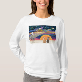 Xmas Star - ブラウンとオレンジのキジトラ猫（2匹） Tシャツ