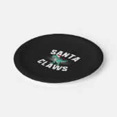 Xmas T-Rex Christmas Santa Claws   ペーパープレート (アングル)