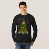 Xmas Tree Decorations Lights Santa Alpaca Christma Tシャツ (正面フル)