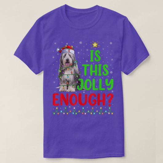 Xmas Tree Is This Jolly Enough Bearded Collie Chri Tシャツ (デザイン正面)