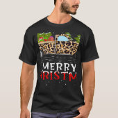 Xmas Tree Leopard Plaid Truck Merry Christmas   Tシャツ (正面)