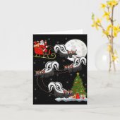 Xmas Tree Lighting Santa Riding Skunk Christmas T カード (黄色い花)