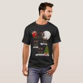 Xmas Tree Lights Funny Santa Riding Rottweiler Dog Tシャツ (正面フル)
