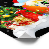 Xmas Tree Lights Santa Hat Billiards Christmas T S ポスター (角)