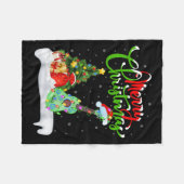 Xmas Tree Lights Santa Hat Musical Ukulele Guitar  フリースブランケット (正面(横))