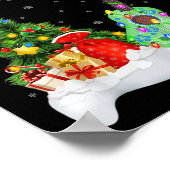 Xmas Tree Lights Santa Hat Musical Ukulele Guitar ポスター (角)