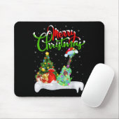 Xmas Tree Lights Santa Hat Musical Ukulele Guitar マウスパッド (マウス)