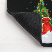 Xmas Tree Lights Santa Hat Musical Ukulele Guitar  マウスパッド (コーナー)