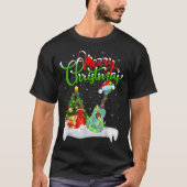 Xmas Tree Lights Santa Hat Musical Ukulele Guitar  Tシャツ (正面)