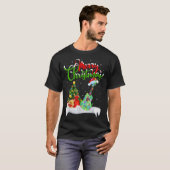 Xmas Tree Lights Santa Hat Musical Ukulele Guitar  Tシャツ (正面フル)