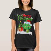 Xmas Tree Lights Santa Hat Vegetable Broccoli Chri Tシャツ (正面)