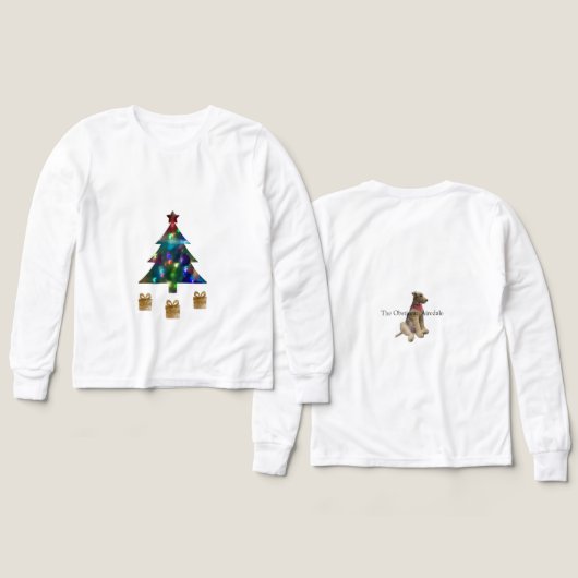 Xmas Tree & Presents Kids Long Sleeve Shirt (デザイン 正面＆背面)