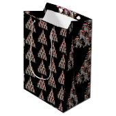 Xmas Tree Santa Cavalier King Charles Spaniel Dog  ミディアムペーパーバッグ (正面アングル)