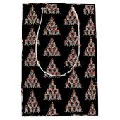 Xmas Tree Santa Cavalier King Charles Spaniel Dog  ミディアムペーパーバッグ (正面)