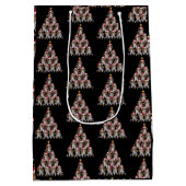 Xmas Tree Santa Cavalier King Charles Spaniel Dog  ミディアムペーパーバッグ (裏面)